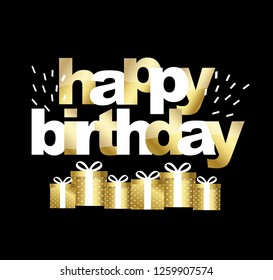 Happy birthday vector template banner - happy birthday card