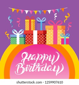 Happy birthday vector template banner - happy birthday card