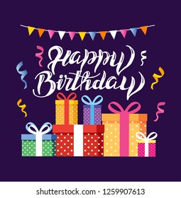 Happy birthday vector template banner - happy birthday card