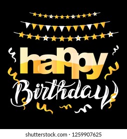 Happy birthday vector template banner - happy birthday card