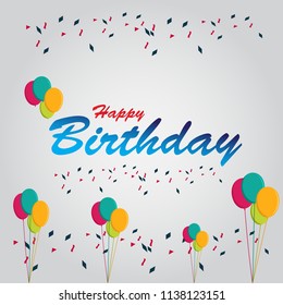 Happy Birthday Vector Template Design Illustration