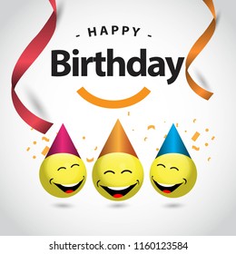 Happy Birthday Vector Template Design Illustration