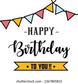 Happy Birthday Vector Template Design Illustration