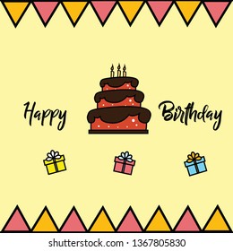 Happy Birthday Vector Template Design Illustration