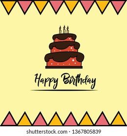 Happy Birthday Vector Template Design Illustration