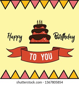 Happy Birthday Vector Template Design Illustration
