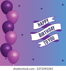 Herzlichen Glückwunsch zum Geburtstag, Vektordesign. Fröhlicher Geburtstagsgrußtext mit Geschenk und elegantem Bandschmuck-Element in leerem Raum für Geburtstagsfeier