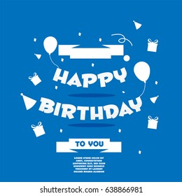 Happy Birthday Vector Template for greeting card, website, banner, and social media. enjoy full