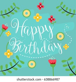Happy Birthday Vector Template for greeting card, website, banner, and social media. enjoy full