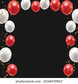 Happy birthday vector transparent background. ribbon and confetti stars