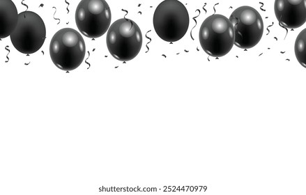 Happy birthday vector transparent background. ribbon and confetti stars