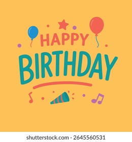 Tipografía del Vector del feliz cumpleaños con estilo festivo, perfecto para las tarjetas de felicitación, los Anuncios, y los carteles