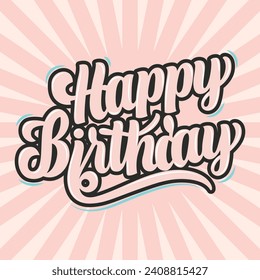 happy birthday vector typography illustration