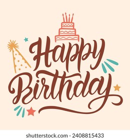 ilustración de la tipografía del vector de cumpleaños feliz
