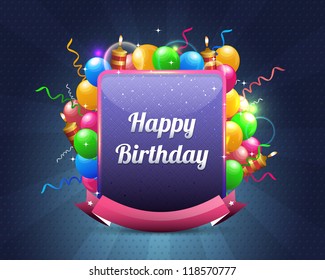 Happy Birthday Vertical  Card Vector Design