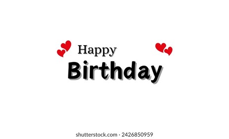 Happy birthday very amazing and wonderful lettering text banner, black color. Vector illustration
