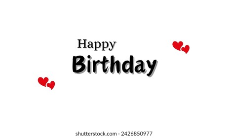 Happy birthday very amazing and wonderful lettering text banner, black color. Vector illustration