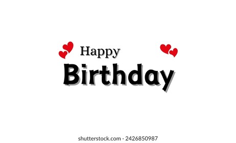 Happy birthday very amazing and wonderful lettering text banner, black color. Vector illustration