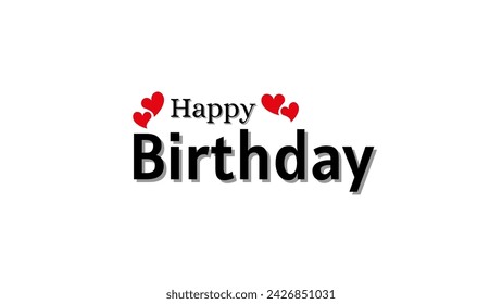 Happy birthday very amazing and wonderful lettering text banner, black color. Vector illustration