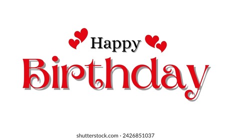 Happy birthday very amazing and wonderful lettering text banner, black color. Vector illustration