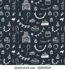 Happy Birthday vintage pattern background