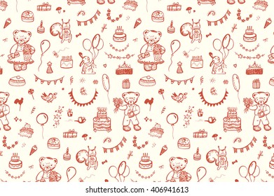 Happy Birthday vintage pattern background
