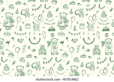 Happy Birthday vintage pattern background