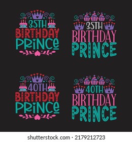 Happy Birthday  vintage, typography T shirt design And SVG Design Bundle, Vector EPS Editable Files Bundle, can you download this Designs Bundle for your business.