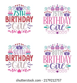 Happy Birthday  vintage, typography T shirt design And SVG Design Bundle, Vector EPS Editable Files Bundle, can you download this Designs Bundle for your business.