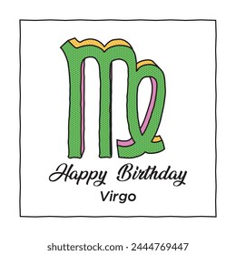 Happy Birthday Virgo Zodiac Sign Birthday Card