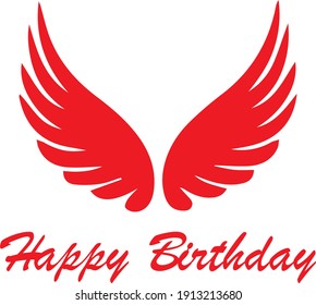 Happy Birthday with wings design