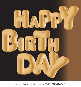 happy birthday wish background with golden word