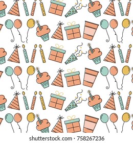 happy birthday wish celebration time day icons