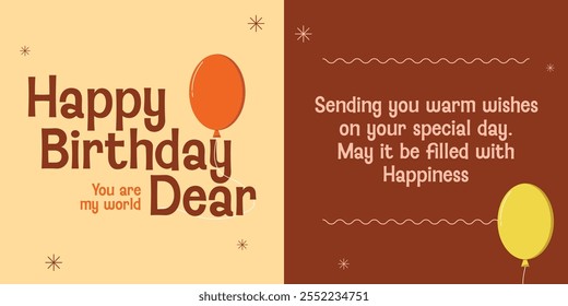 Happy Birthday Wish Gift Card Square sized for your mother, father, son, daughter, sister, brother, love, wife, husband, boyfrind, girlfriend, fiance, fiancee ready to print or send digitally cmyk