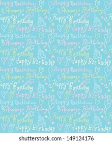 Happy birthday wishes background pattern vector