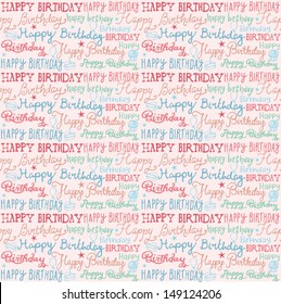Happy birthday wishes background pattern vector