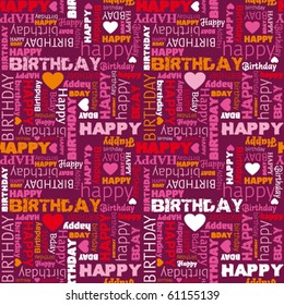 Happy birthday wishes card background pattern in vector