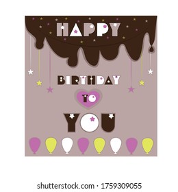 Happy Birthday Wishes Card, Happy birthday to you for celebration wishes card, Birthday Event/Party wish