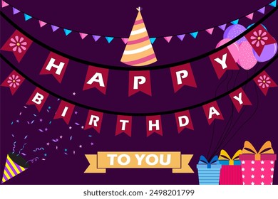 Happy Birthday Wishes: Celebrate with Joyful Greetings - Ideal for Company E-Cards, Social Media Posts, and Personalized Messages to Enhance Customer Engagement and Employee Recognition. EPS file.