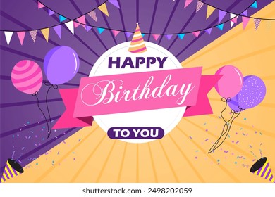 Happy Birthday Wishes: Celebrate with Joyful Greetings - Ideal for Company E-Cards, Social Media Posts, and Personalized Messages to Enhance Customer Engagement and Employee Recognition. EPS file.