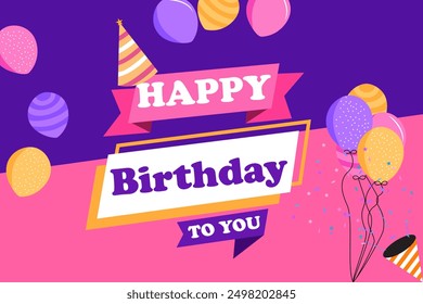 Happy Birthday Wishes: Celebrate with Joyful Greetings - Ideal for Company E-Cards, Social Media Posts, and Personalized Messages to Enhance Customer Engagement and Employee Recognition. EPS file.