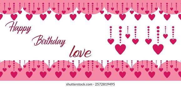 Happy Birthday wishes, colourful hearts pattern drawn on abstract background, graphic design illustration wallpaper , Smart Happy Birthday Wishes for your Boyfriend