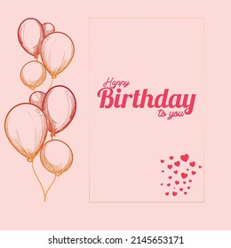 Happy Birthday Wishes Template Vector