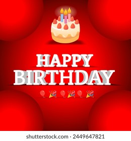 Happy birthday Wishing Card in 3D Style| Happy Birthday Theme in 3D