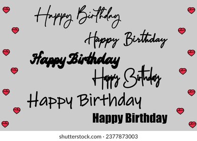 HAPPY BIRTHDAY . Birthday wishing font design set' skillfully crafted from original illustrations, available for download to enhance your editing projects. 