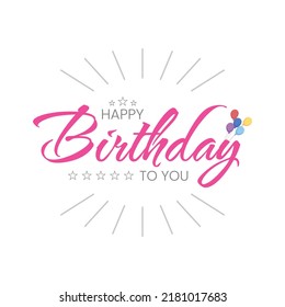 Happy Birthday Wishing Vector Message. Wishing Happy Birthday Post, Banner, Card. Vector Illustration