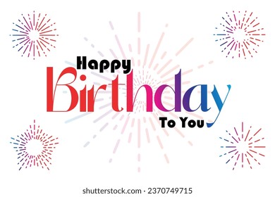 Happy Birthday wishings vector illustration.