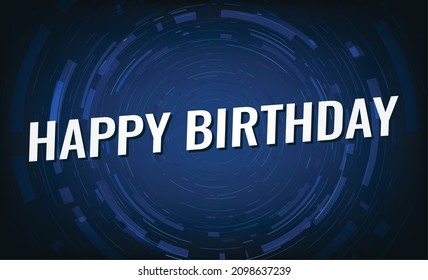 happy birthday word concept vector illustration with blue lines modern futuristic 3d style for landing page template ui web mobile app poster banner flyer background gift card coupon label wallpaper
