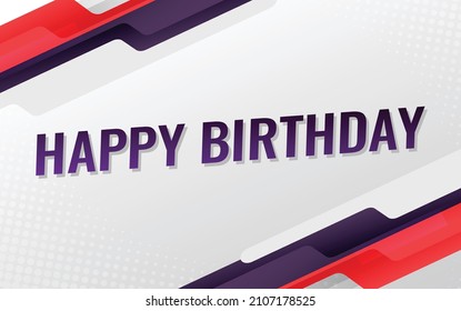 happy birthday word concept vector illustration with red blue lines modern futuristic 3d style for landing page template web mobile app poster banner flyer background gift card coupon label wallpaper