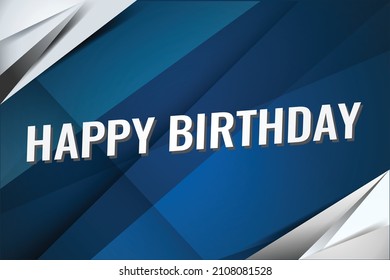 happy birthday word concept vector illustration with blue lines modern futuristic 3d style for landing page template web mobile app poster banner flyer background gift card coupon label wallpaper